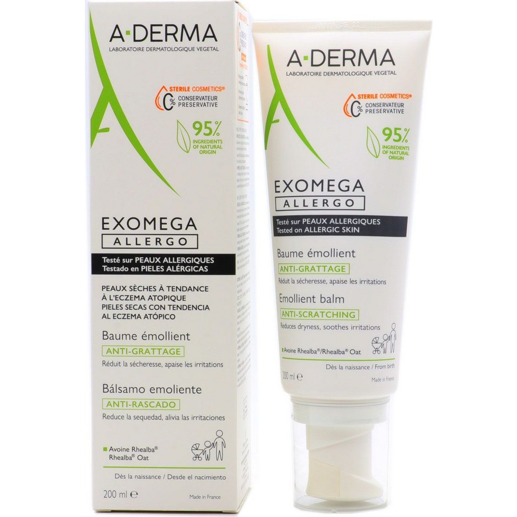 A-Derma Exomega Allergo Anti-Scratching Emollient Balm 200ml | BestPrice.gr