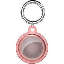 Θήκη σιλικόνης για AirTag Crystal Clear Shockproof με μπρελόκ Pink
