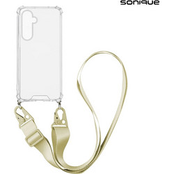 Sonique Armor Clear Θήκη Σιλικόνης με Strap Samsung Galaxy M35 5G Beige