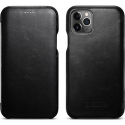 iCarer Curved Edge Vintage Leather Black (iPhone 11 Pro Max)