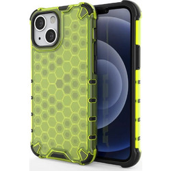Hurtel Honeycomb Case Back Cover Green (iPhone 13 mini)