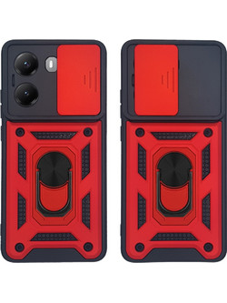 Sonique Ring Armor CamPro Θήκη Xiaomi Poco X7 Pro 5G Red