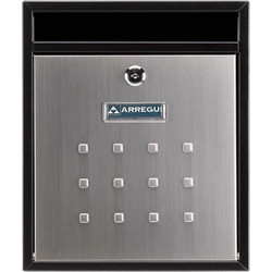 Γραμματοκιβώτιο Mαύρο/Inox Xωρίς Kαπάκι Arregui 1305