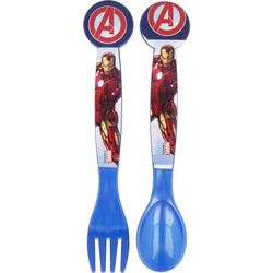 Stor Avengers Iron Man Σετ Βρεφικό Πιρούνι & Κουτάλι 10m+ Μπλε 2τμχ