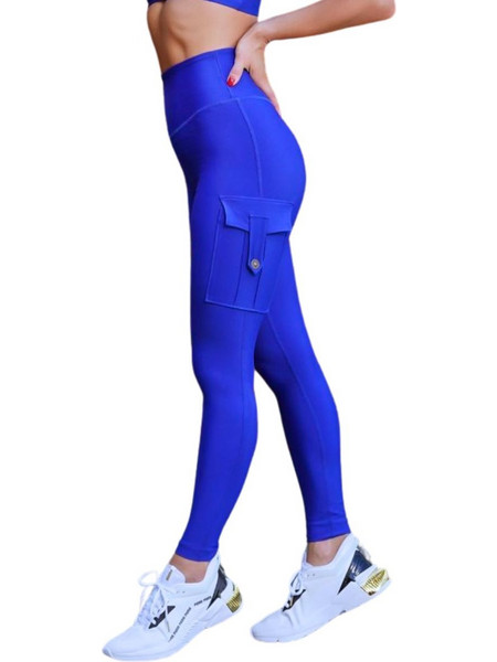 Lismina Cargo Γυναικείο Κολάν Push Up Blue 1120
