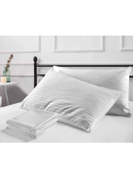 Μαξιλαροθήκη Stripe White TC300 Satin Cotton Blanc de Blanc (51x72) 1Τεμ