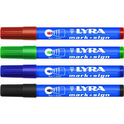 ΜΑΡΚΑΔΟΡΟΣ ΑΝΕΞΙΤΗΛΟΣ Permanent Marker ΚΟΚΚΙΝΟΣ 1-4mm Lyra (L4020017)