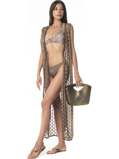 ACQUADICOCCO Γυναικείo Καφτάνι Beachwear Regular Size +Τσαντάκι ΔώροAQ52525