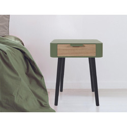 Κομοδίνο Home Deco Factory με διαστάσεις 35x40x48cm - Khaki Green HD7338