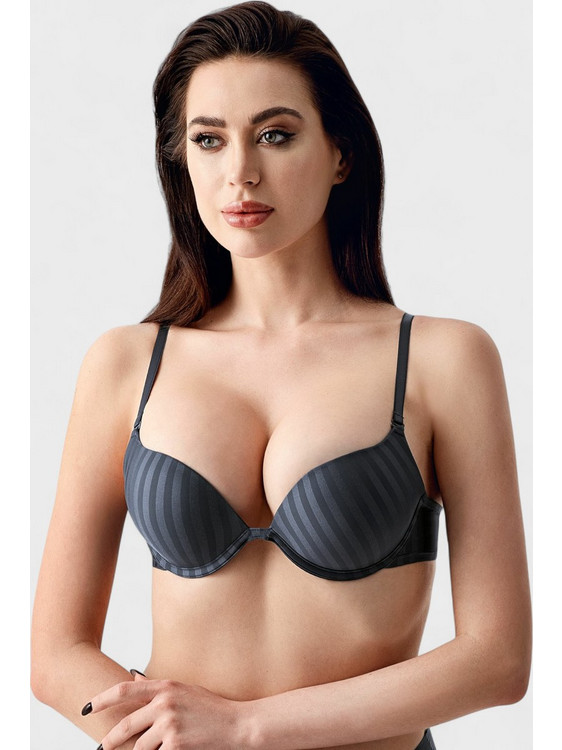 New Bra Lingerie Double Push Up B CUP Σουτιέν με Διπλή Ενίσχυση Ανθρακί NB7036-2-Ανθρακί