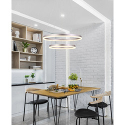 Sunlight D88059/2-SLV Κρεμαστό Φωτιστικό Οροφής Πολύφωτο LED με Ρυθμιζόμενο Λευκό Φως Ασημί