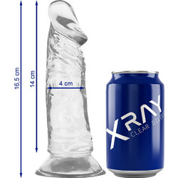 X Ray Cock Ρεαλιστικό Dildo με Βεντούζα 16.5cm Clear