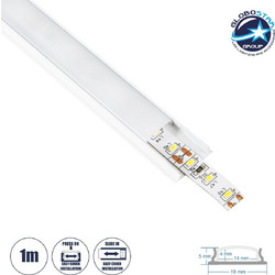GLOBOSTAR(R) ALP-LINEAR CURBARIO 70863-1M Επιφανειακό Εύκαμπτο Προφίλ Αλουμινίου με Λευκό Γαλακτερό Πατητό Κάλυμμα για Ταινίες LED IP20 - Λευκό - Μ100 x Π1.8 x Υ0.5cm