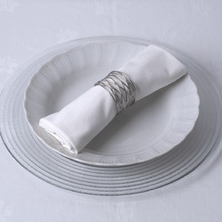 GloboStar(R) GOURMET 35000 Δαχτυλίδι Πετσέτας Μεταλλικό Ασημί Φ5 x Υ3.5cm