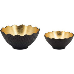 Διακοσμητικά Μπωλ Zyra (Σετ 2Τμχ) 77857-DS 45,7x25,4x12,7cm Black-Gold Artekko Μέταλλο