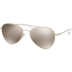 Prada Sport 50SS ZVN1C0 Αθλητικά Ανδρικά Γυαλιά Ηλίου Aviator Μεταλλικά Χρυσά με Γκρι Polarized Φακό