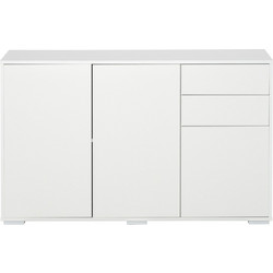 Συρταριέρα μπουφέ, 2 συρτάρια, push-click, 117 cm x 36 cm x 74 cm, λευκό