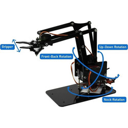 Mechanical Robot Arm Black Acrylic with 4x Servo Motor MG90