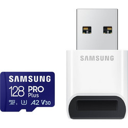 Samsung Pro Plus microSDXC 128GB Class 10 U3 V30 UHS-I A2 + Reader