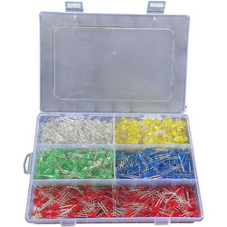 1000PCS 5mm LED Assortment Kit, White, Red, Green, Blue, Yellow
