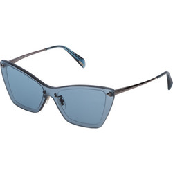 Police SPL936 0402 Γυναικεία Γυαλιά Ηλίου Cat Eye Μεταλλικά Μαύρα με Μπλε Polarized Φακό