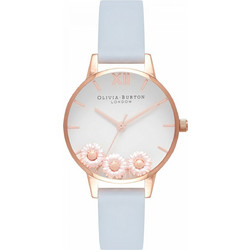 Olivia Burton Dancing Daisy Γυναικείο Ρολόι με Γαλάζιο Δερμάτινο Λουράκι OB16CH04