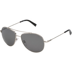 Sting SST005 579X Ανδρικά Γυαλιά Ηλίου Aviator Μεταλλικά Ασημί με Μαύρο Polarized Φακό