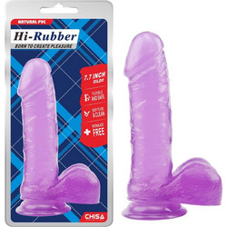 Chisa Novelties Hi-Rubber 7.7" Ρεαλιστικό Dildo με Βεντούζα & Όρχεις 19.5cm Μωβ