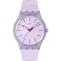 Swatch Proudly Γυναικείο Ρολόι με Μωβ Καουτσούκ Λουράκι SO29V700