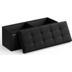Songmics Αναδιπλούμενος Πάγκος Αποθήκευσης - 110 x 38 x 38 - Μαύρο (Lsf077b01v2) (Snglsf077b01v2)