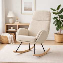 Spitishop Κουνιστή Πολυθρόνα (94x67.5x106) Cream Bliss