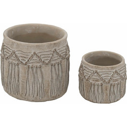 Artekko Cement Σετ Κασπώ Τσιμεντένια Μπεζ 19.5x19.5x17cm 2τμχ C8379