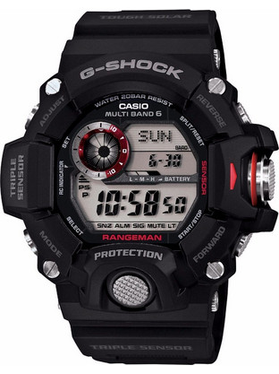 Casio G-Shock Ψηφιακό Ανδρικό Ρολόι Χρονογράφος Solar με Μαύρο Καουτσούκ Λουράκι GW-9400-1ER