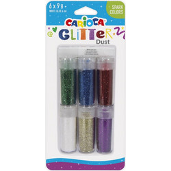 Χρυσόσκονη Glitter Carioca 6x9gr + Mini Κόλλα Spark Colors 42136