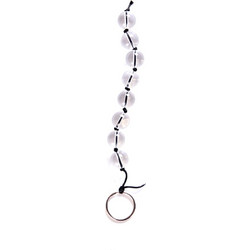 Αλυσίδα με γυάλλινες μπίλιες (20cm) - Διάφανο