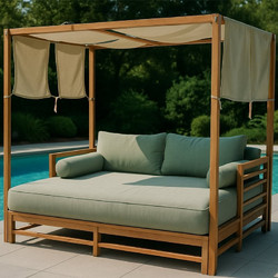 Καναπές κρεβάτι Belray Lounger από ξύλο ακακίας