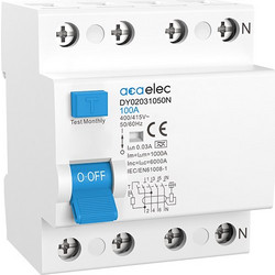 Ρελέ ράγας RCCB 4X100A 30MA 4M A-TYPE - DY02031050N