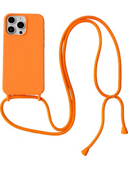 Θήκη Σιλικόνης Crossbody για Apple iPhone 16 Pro Max - Πορτοκαλί