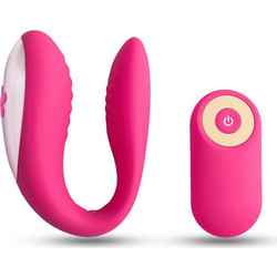 Toyz4lovers Love Nest Ροζ Couple Διπλός Δονητής για Ζευγάρια με Τηλεχειριστήριο 10cm Ροζ