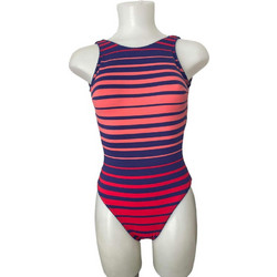 Γυναικείο Ολόσωμο Ριγέ Μαγιό Abelina Swimsuit με χαμηλή πλάτη σε Μπλέ - Ροζ χρώμα Πολύχρωμο