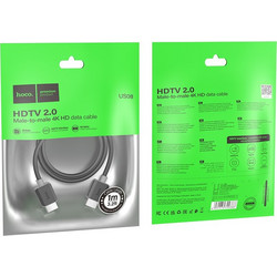 Καλώδιο σύνδεσης Hoco US08 HDMI 2.0 σε HDMI 1μ Μαύρο