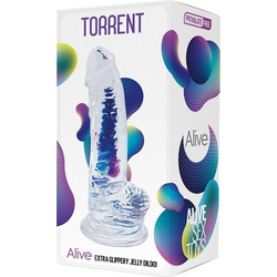 Alive Jelly Torrent Ρεαλιστικό Dildo με Βεντούζα & Όρχεις 20.6cm Clear