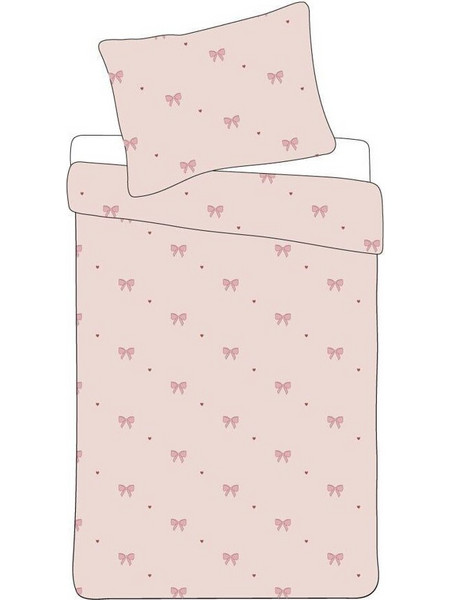 Bed Linen - Adult Size 140 x 200 cm - Pink Bow (1029587)