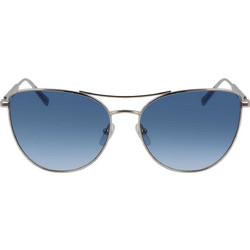 Longchamp LO134S 715 Γυναικεία Γυαλιά Ηλίου Πεταλούδα Μεταλλικά Ασημί με Μπλε Polarized Φακό