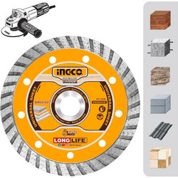 Διαμαντόδισκος Δομικών Υλικών Turbo 115mm x 7.5mm INGCO DMD031152