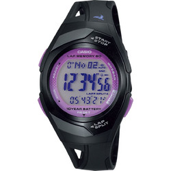 Casio Sport Ψηφιακό Γυναικείο Ρολόι Χρονογράφος με Μαύρο Καουτσούκ Λουράκι STR-300-1CEG