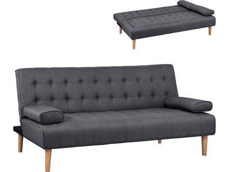 HomeMarkt Wanda Τριθέσιος Καναπές Κρεβάτι Γκρι 188x82x80cm HM3149.01