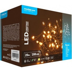 Modee Lighting Χριστουγεννιάτικα Λαμπάκια 200 LED 20m Θερμό