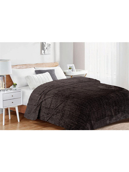 DIMcol Κουβέρτα Coral Fleece Jacquard Brick 08 160X220 Grey-Black 100% Polyester