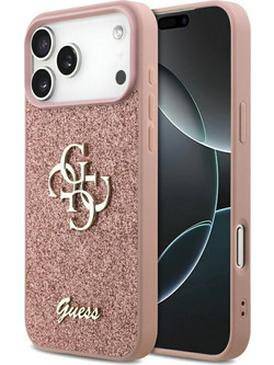 Guess Fixed Glitter Big 4G Case for iPhone 17 Pro Max Pink - (GUHCP17XHG4SGP)